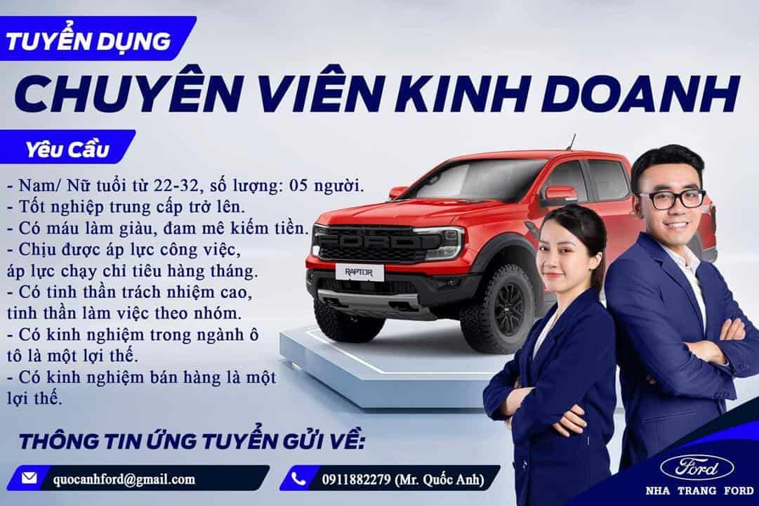 Ford Nha Trang tuyển dụng nhân viên kinh doanh 2024